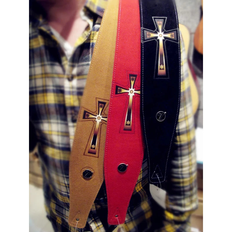 YUEKO Two Layer Leather Guitar Strap For Acoustic Electric Bass Guitar