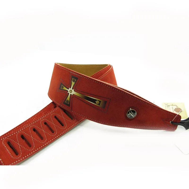 YUEKO Two Layer Leather Guitar Strap For Acoustic Electric Bass Guitar