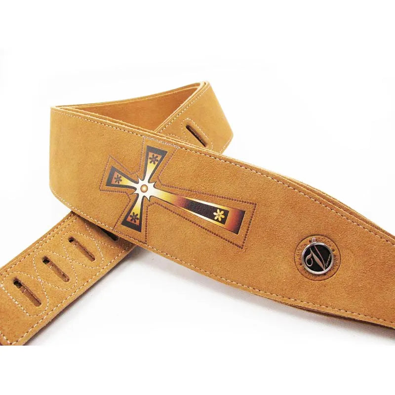 YUEKO Two Layer Leather Guitar Strap For Acoustic Electric Bass Guitar