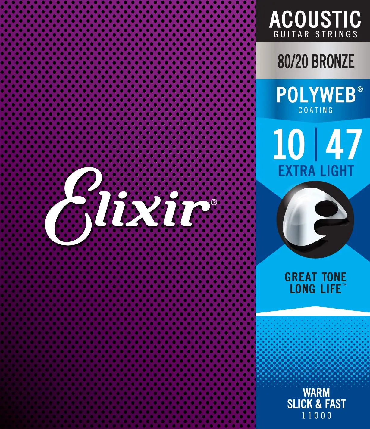 Elixir Nanoweb Acoustic / Electric Full Set Guitar Strings 16027 11052 11002 11027 16002 16052 12002 12052