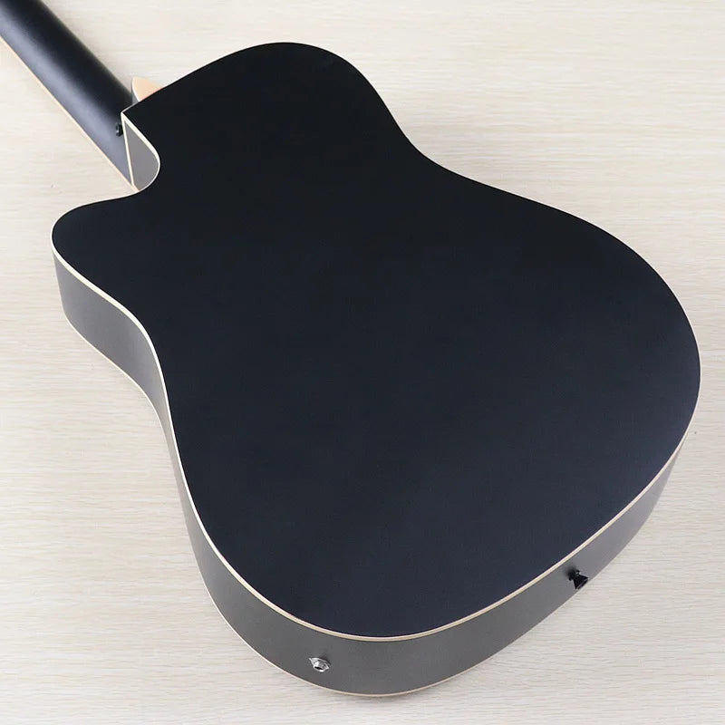 Acoustic Guitar 12 String Natural Color Black Color Full Size 41 Inch Folk Guitar Spruce Wood Top With Flaw