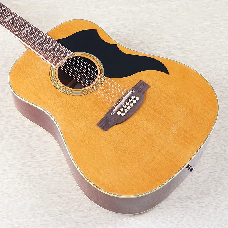 Acoustic Guitar 12 String Natural Color Black Color Full Size 41 Inch Folk Guitar Spruce Wood Top With Flaw