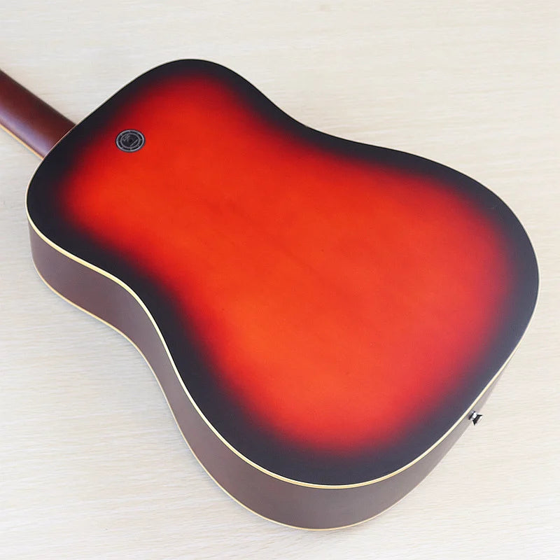 Acoustic Guitar 12 String Natural Color Black Color Full Size 41 Inch Folk Guitar Spruce Wood Top With Flaw