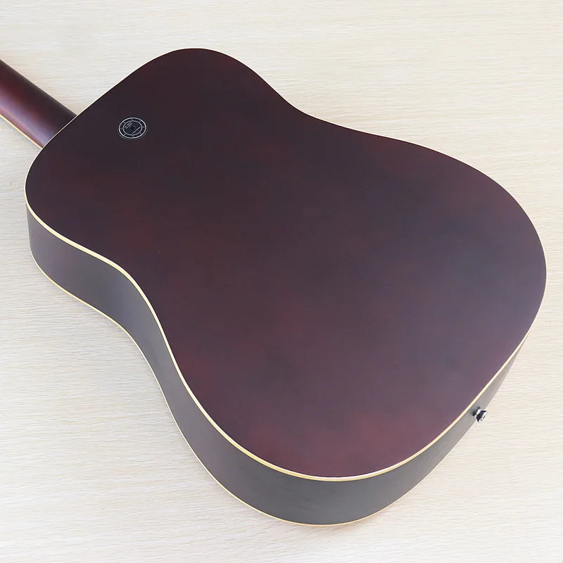 Acoustic Guitar 12 String Natural Color Black Color Full Size 41 Inch Folk Guitar Spruce Wood Top With Flaw