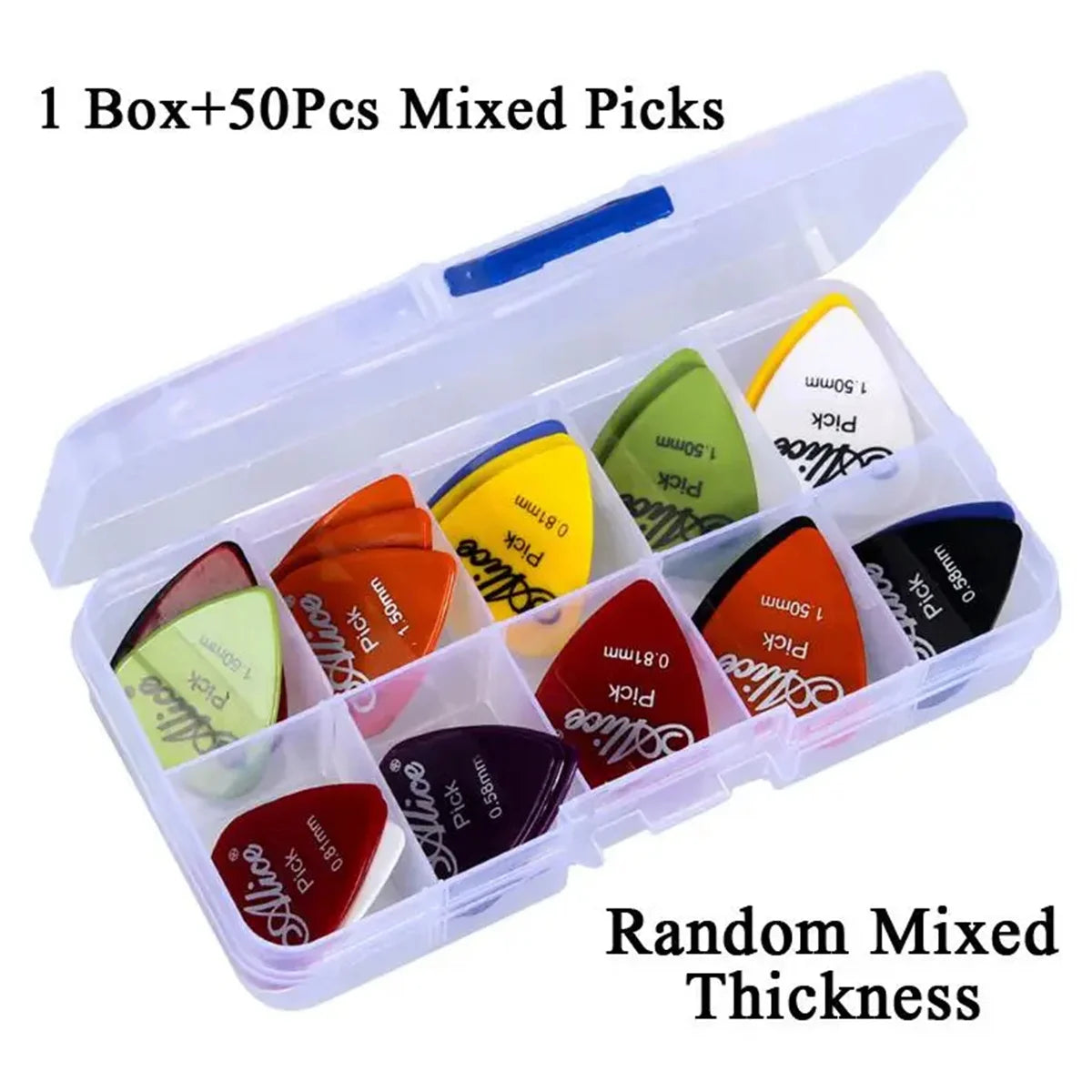 Miwayer 24/48pcs Alice Guitar Picks Non-slip ABS 0.58/0.71/0.81/0.96/1.20/1.50mm