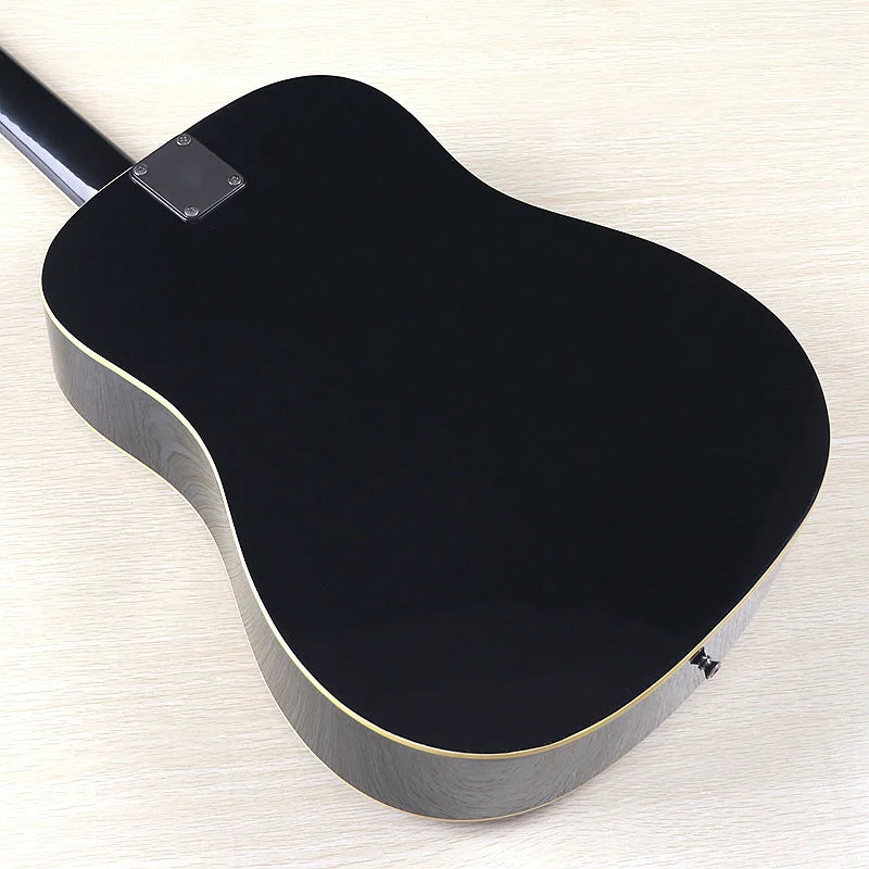 Acoustic Guitar 12 String Natural Color Black Color Full Size 41 Inch Folk Guitar Spruce Wood Top With Flaw