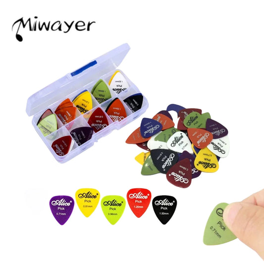 Miwayer 24/48pcs Alice Guitar Picks Non-slip ABS 0.58/0.71/0.81/0.96/1.20/1.50mm