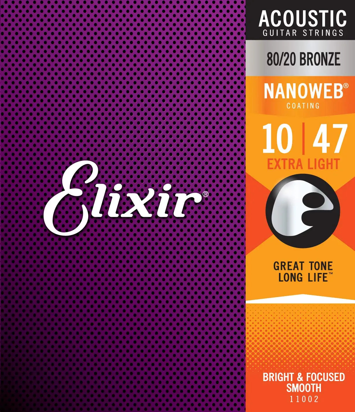 Elixir Nanoweb Acoustic / Electric Full Set Guitar Strings 16027 11052 11002 11027 16002 16052 12002 12052