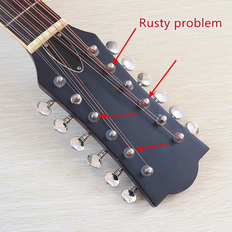 Acoustic Guitar 12 String Natural Color Black Color Full Size 41 Inch Folk Guitar Spruce Wood Top With Flaw