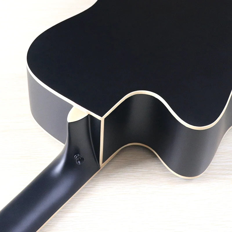 Acoustic Guitar 12 String Natural Color Black Color Full Size 41 Inch Folk Guitar Spruce Wood Top With Flaw