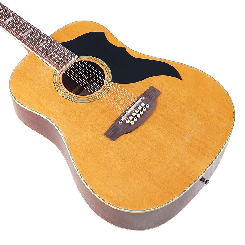 Acoustic Guitar 12 String Natural Color Black Color Full Size 41 Inch Folk Guitar Spruce Wood Top With Flaw