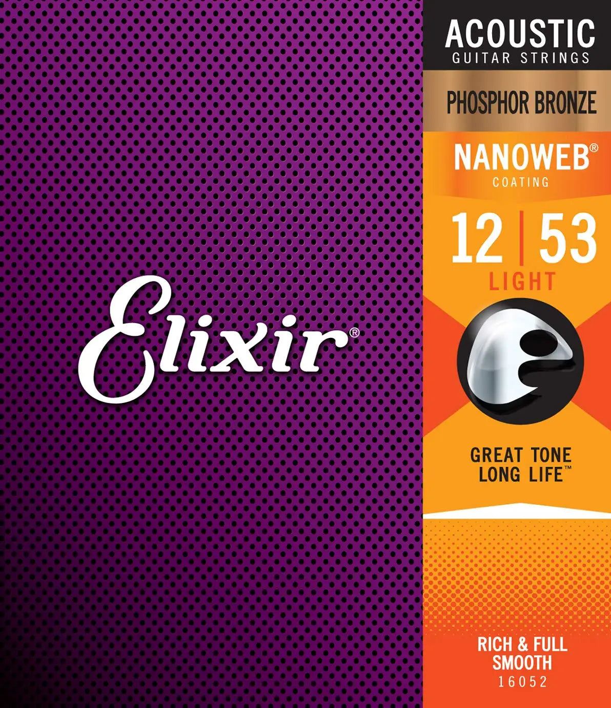 Elixir Nanoweb Acoustic / Electric Full Set Guitar Strings 16027 11052 11002 11027 16002 16052 12002 12052