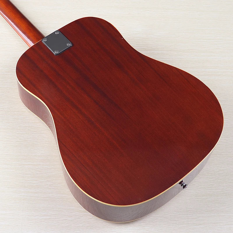 Acoustic Guitar 12 String Natural Color Black Color Full Size 41 Inch Folk Guitar Spruce Wood Top With Flaw