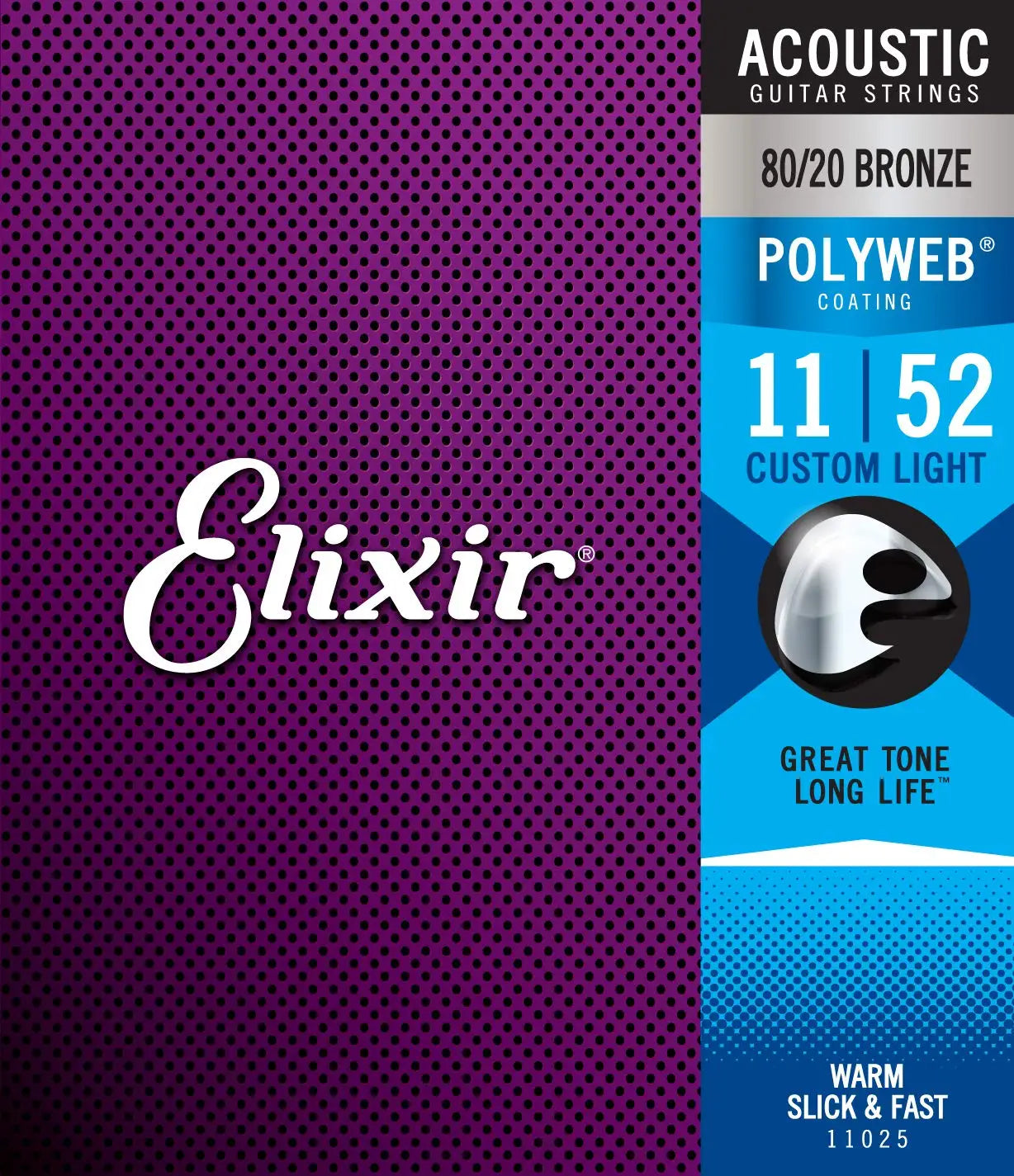Elixir Nanoweb Acoustic / Electric Full Set Guitar Strings 16027 11052 11002 11027 16002 16052 12002 12052
