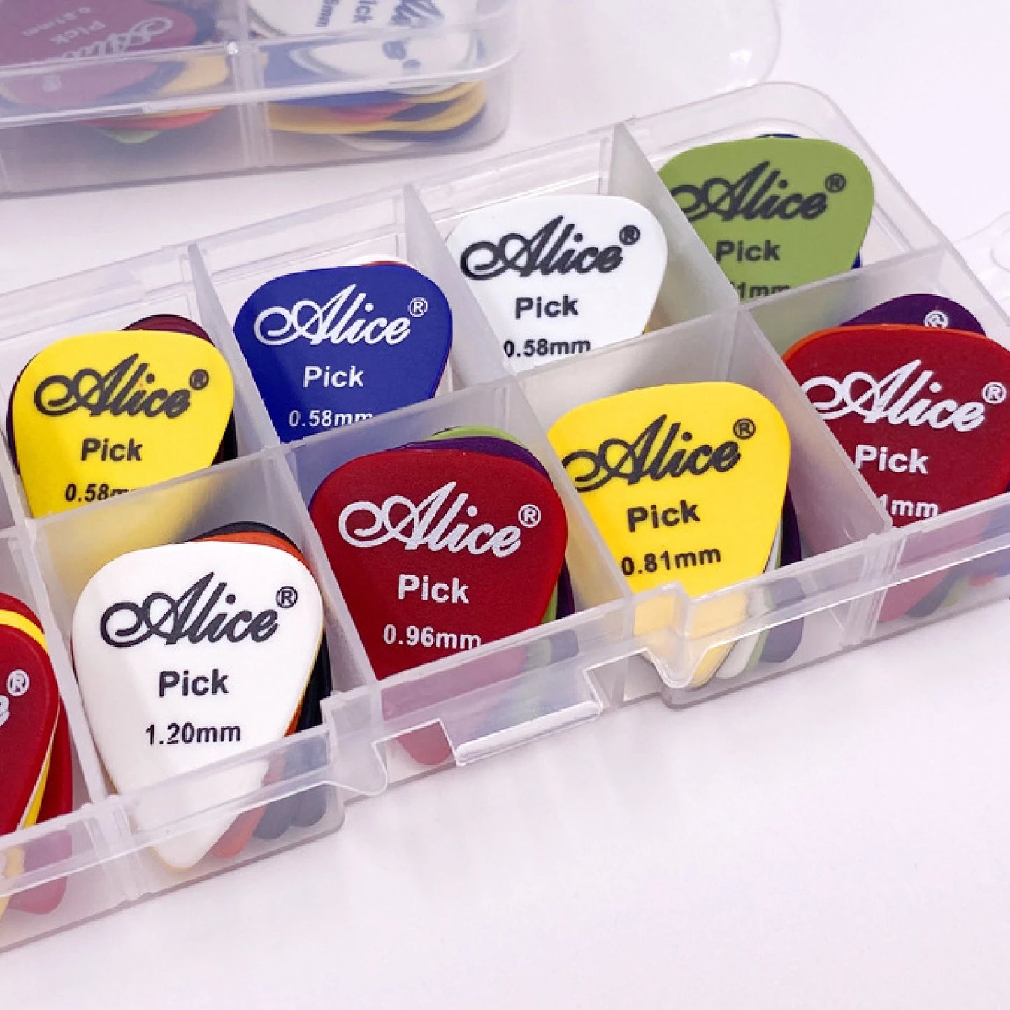 Miwayer 24/48pcs Alice Guitar Picks Non-slip ABS 0.58/0.71/0.81/0.96/1.20/1.50mm