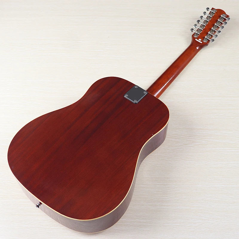 Acoustic Guitar 12 String Natural Color Black Color Full Size 41 Inch Folk Guitar Spruce Wood Top With Flaw
