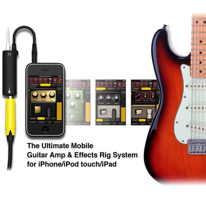 Rig Guitar Link Audio Interface Cable AMP Amplifier Effects Pedal Adapter Tuner System Convertor for iPhone iPad iPod