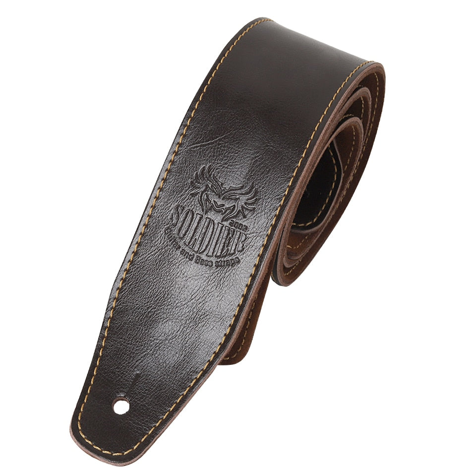 Soldier Genuine Cow Leather soft durable Guitar Strap