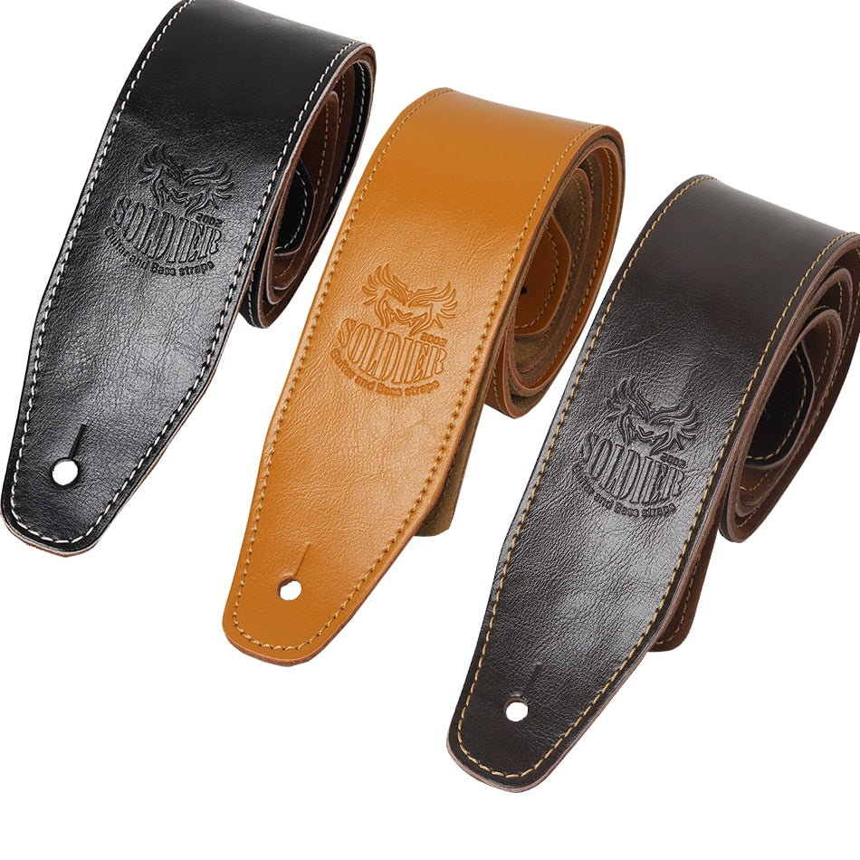 Soldier Genuine Cow Leather soft durable Guitar Strap