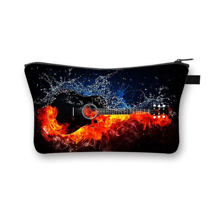 Music Notes Cosmetic Case Women Makeup Bags Piano