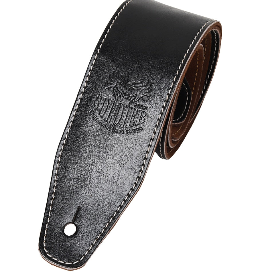 Soldier Genuine Cow Leather soft durable Guitar Strap