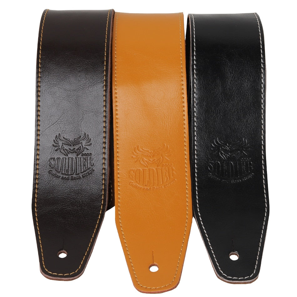 Soldier Genuine Cow Leather soft durable Guitar Strap