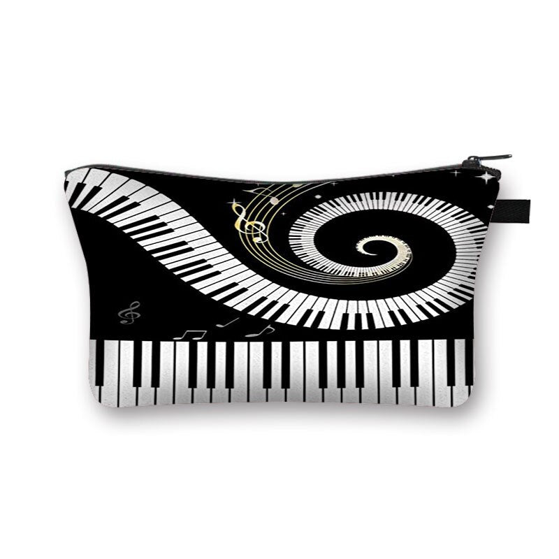 Music Notes Cosmetic Case Women Makeup Bags Piano