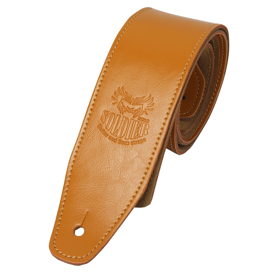 Soldier Genuine Cow Leather soft durable Guitar Strap