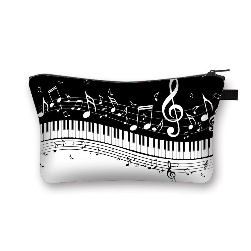 Music Notes Cosmetic Case Women Makeup Bags Piano