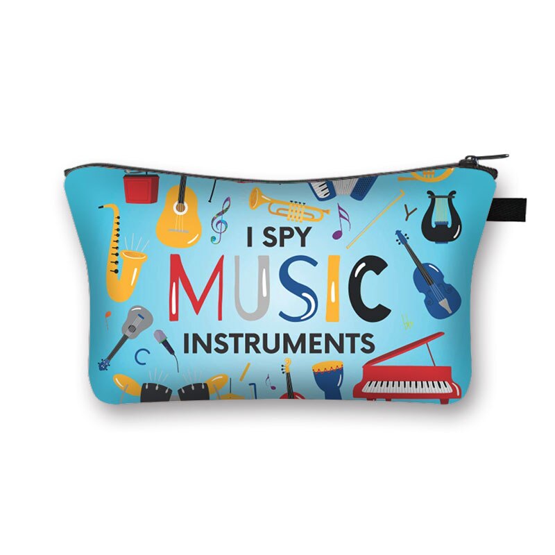 Music Notes Cosmetic Case Women Makeup Bags Piano