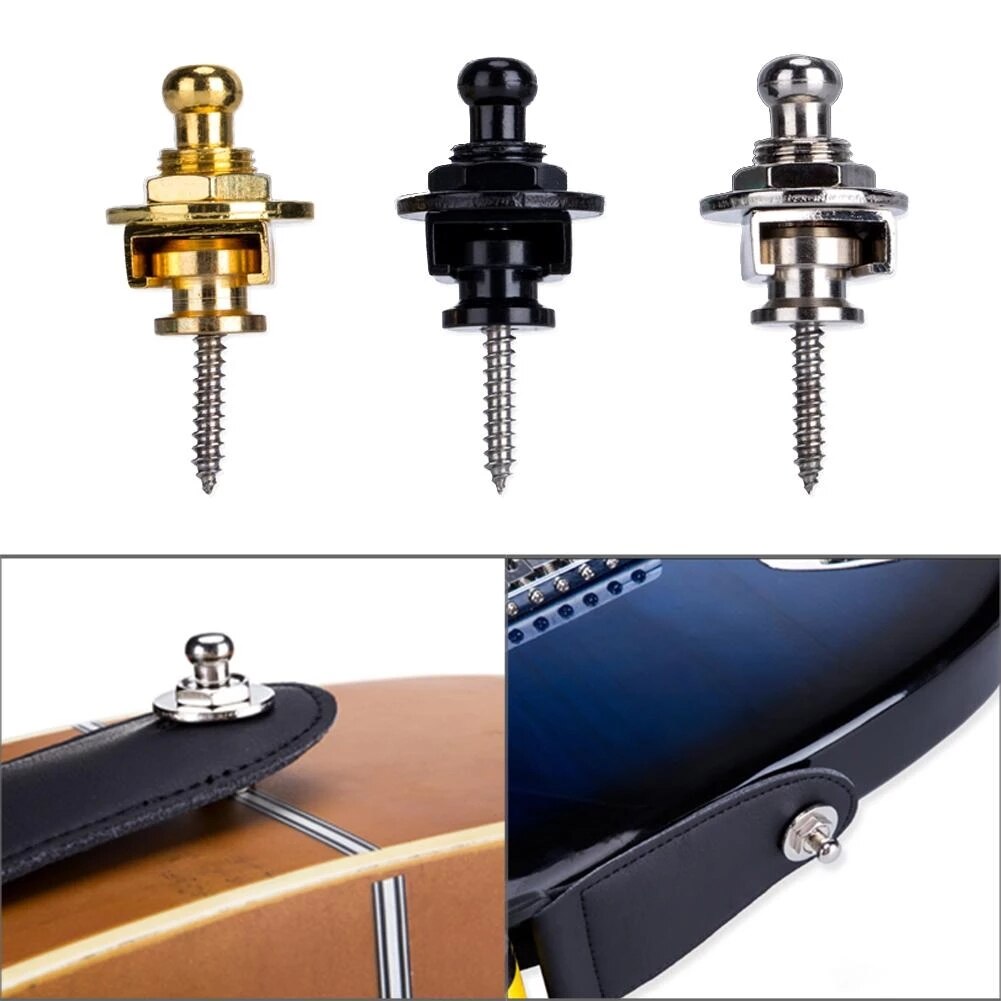 1pcs Guitar Strap Lock Straplock Button for All Acoustic Electric Bass Guitar Strap 3 Colors Guitar Accessories
