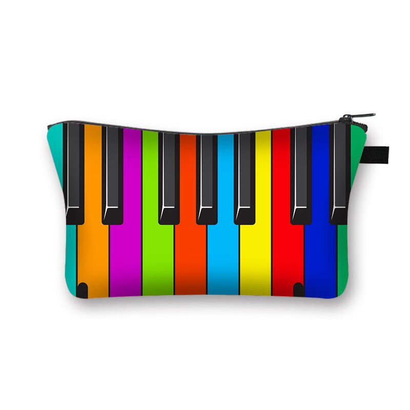 Music Notes Cosmetic Case Women Makeup Bags Piano