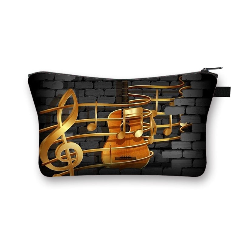 Music Notes Cosmetic Case Women Makeup Bags Piano