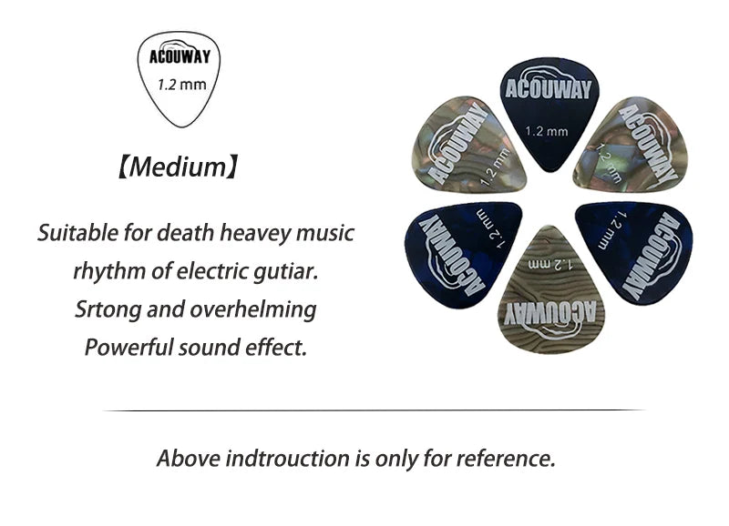 50 Pieces Celluloid Guitar Picks Mediator Thickness 0.46 /0.71/0.96/1.2 MM Electric Bass Pick Plectrum Guitar Accessories