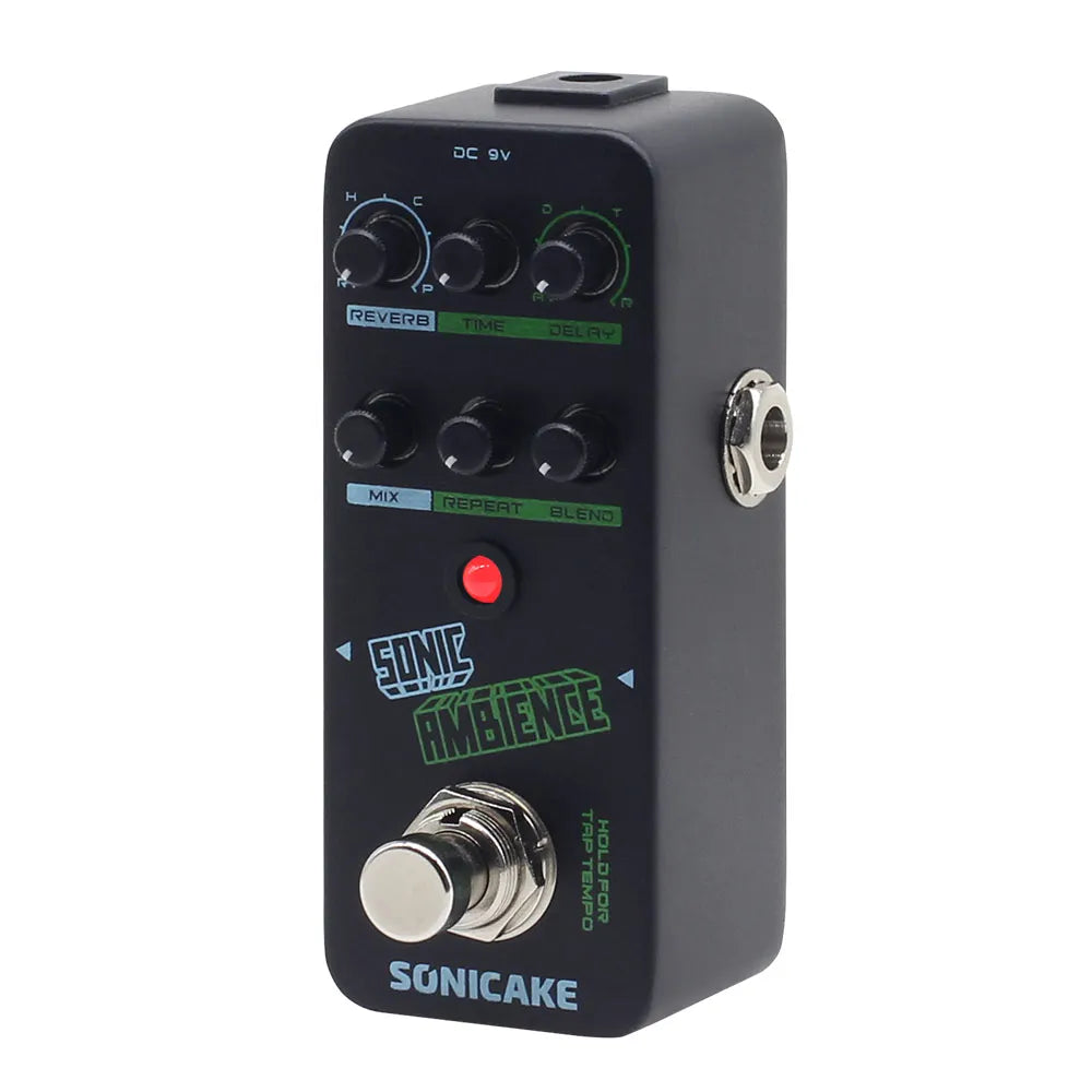 SONICAKE Sonic Ambience Multi Mode Tap Tempo Delay and Reverb 2 in 1 Guitar Bass Effects Pedal QSS-16