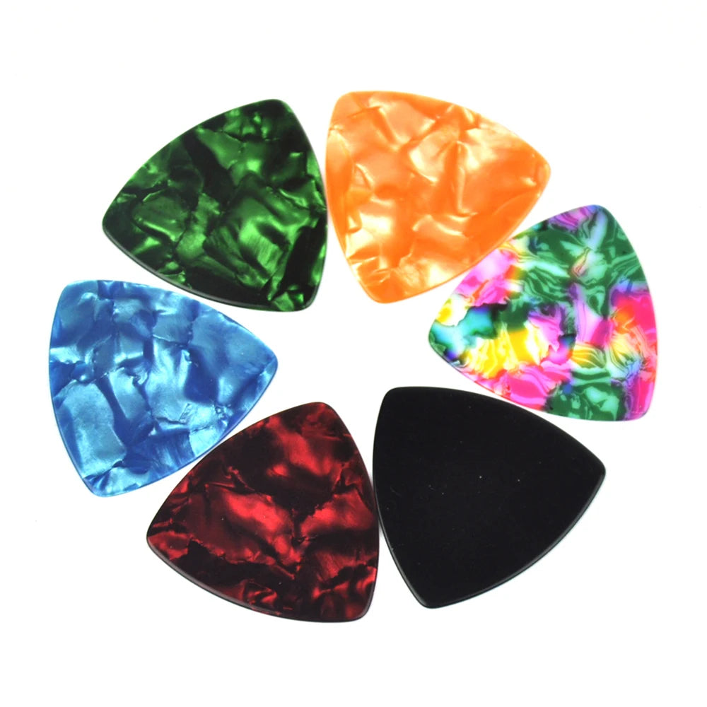 50pcs Medium 0.71mm 346 Rounded Triangle Guitar Picks Plectrums Blank Celluloid