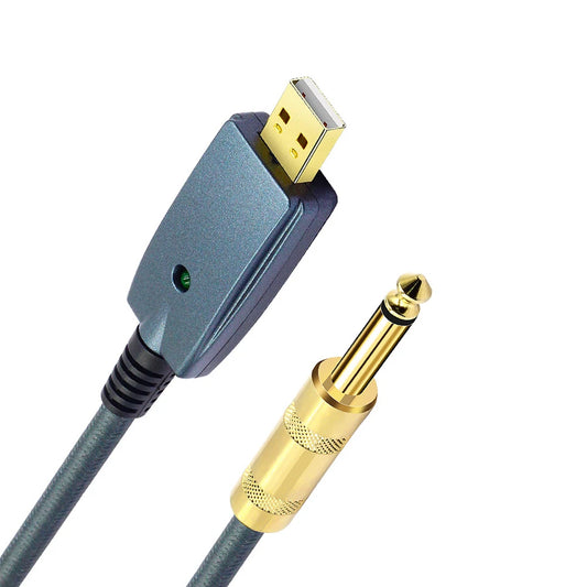 USB Guitar Cable Electric Guitar Accessories Guitar Audio Connector Cord Adapter 6.35mm Guitar Cable Interface Audio cable