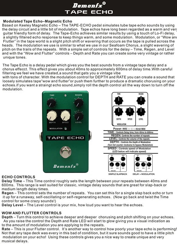Freedman BE-ODX Guitar Effect Pedal Overdrive With True Bypass -Demonfx