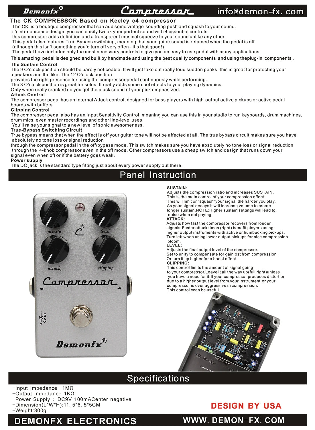 Freedman BE-ODX Guitar Effect Pedal Overdrive With True Bypass -Demonfx