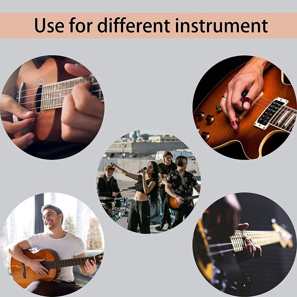 4Pcs Guitar Thumb Picks & Finger Picks,2 Colors Celluloid Flat Thumbpicks /Guitar Replacement Instrument Playing Accessories
