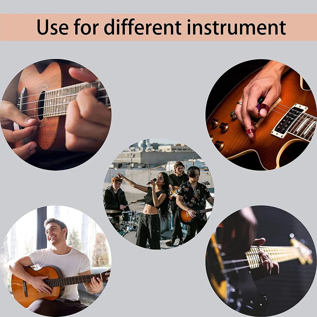 4Pcs Guitar Thumb Picks & Finger Picks,2 Colors Celluloid Flat Thumbpicks /Guitar Replacement Instrument Playing Accessories