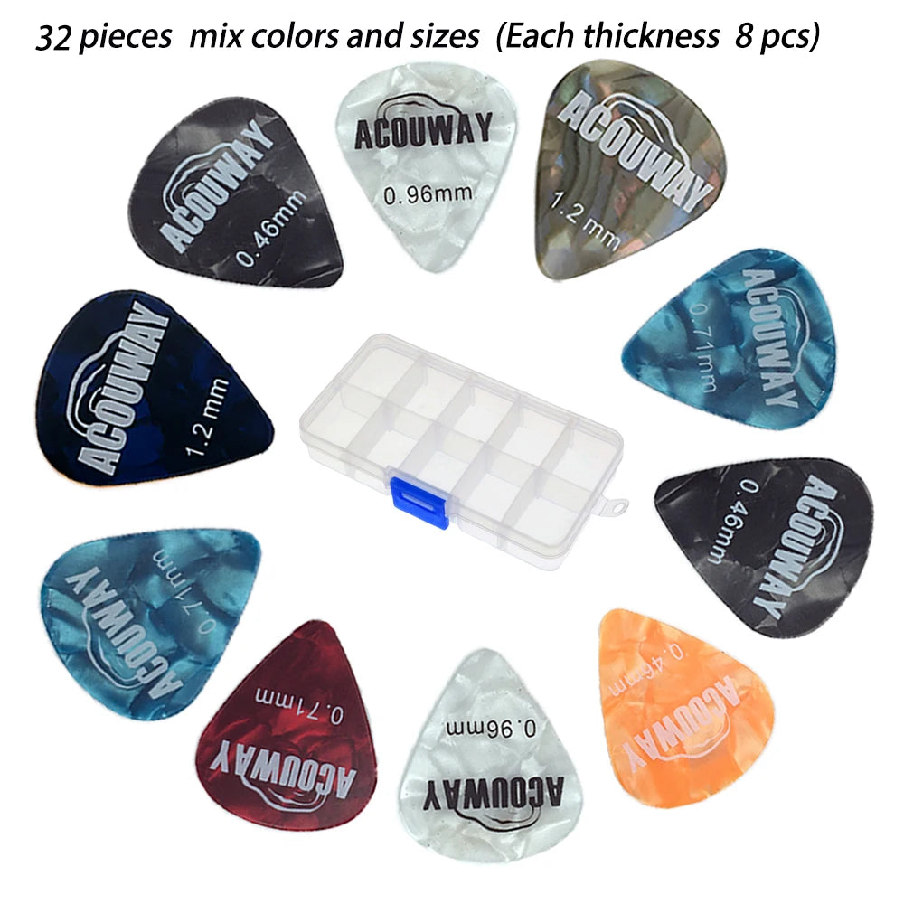 50 Pieces Celluloid Guitar Picks Mediator Thickness 0.46 /0.71/0.96/1.2 MM Electric Bass Pick Plectrum Guitar Accessories