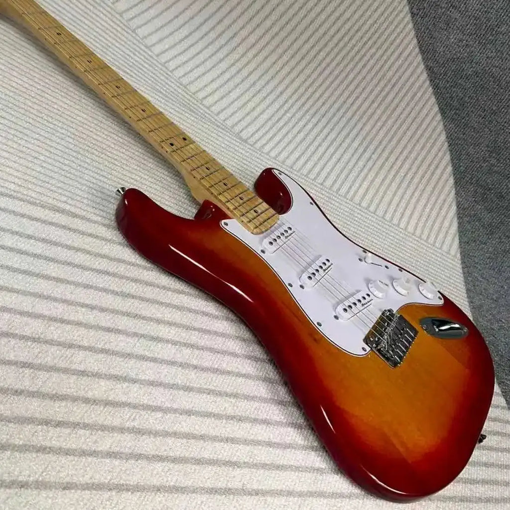Electric Guitar Cherry Sunburst Color Maple Fretboard Mahogany Body