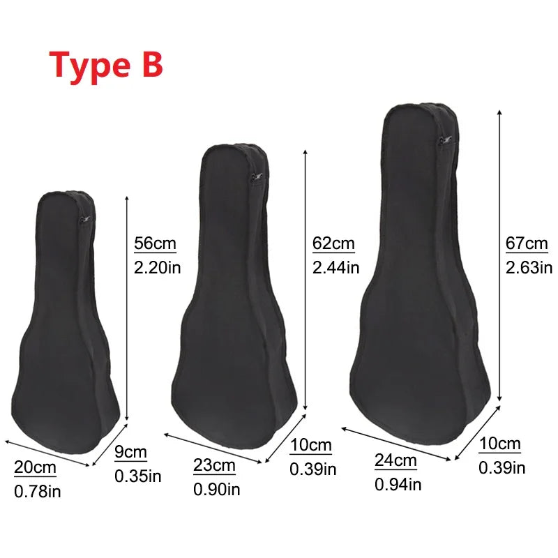 21/23/26" Black Portable Ukulele Bag Waterproof