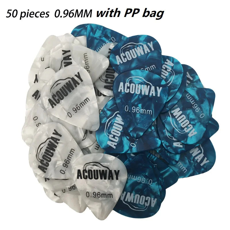 50 Pieces Celluloid Guitar Picks Mediator Thickness 0.46 /0.71/0.96/1.2 MM Electric Bass Pick Plectrum Guitar Accessories