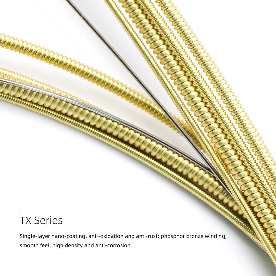 Orphee 10 Sets TX620/TX630/TX640 Acoustic Guitar Strings Set 75/25 Bronze Hexagonal Core 10-47/11-52/12-53