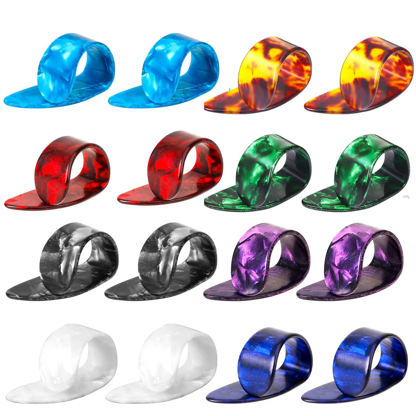 10pcs Guitar Finger Picks Thumb/Index Sizes Fingerstyle Protector Anti-Slip Design Bass Acoustic/Electric Guitar