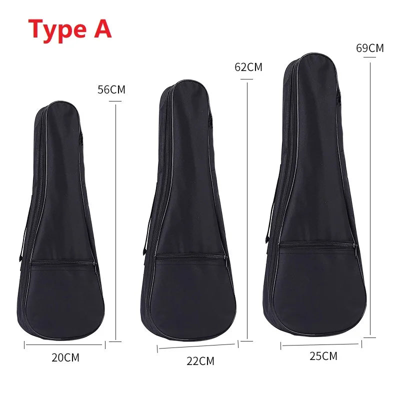 21/23/26" Black Portable Ukulele Bag Waterproof