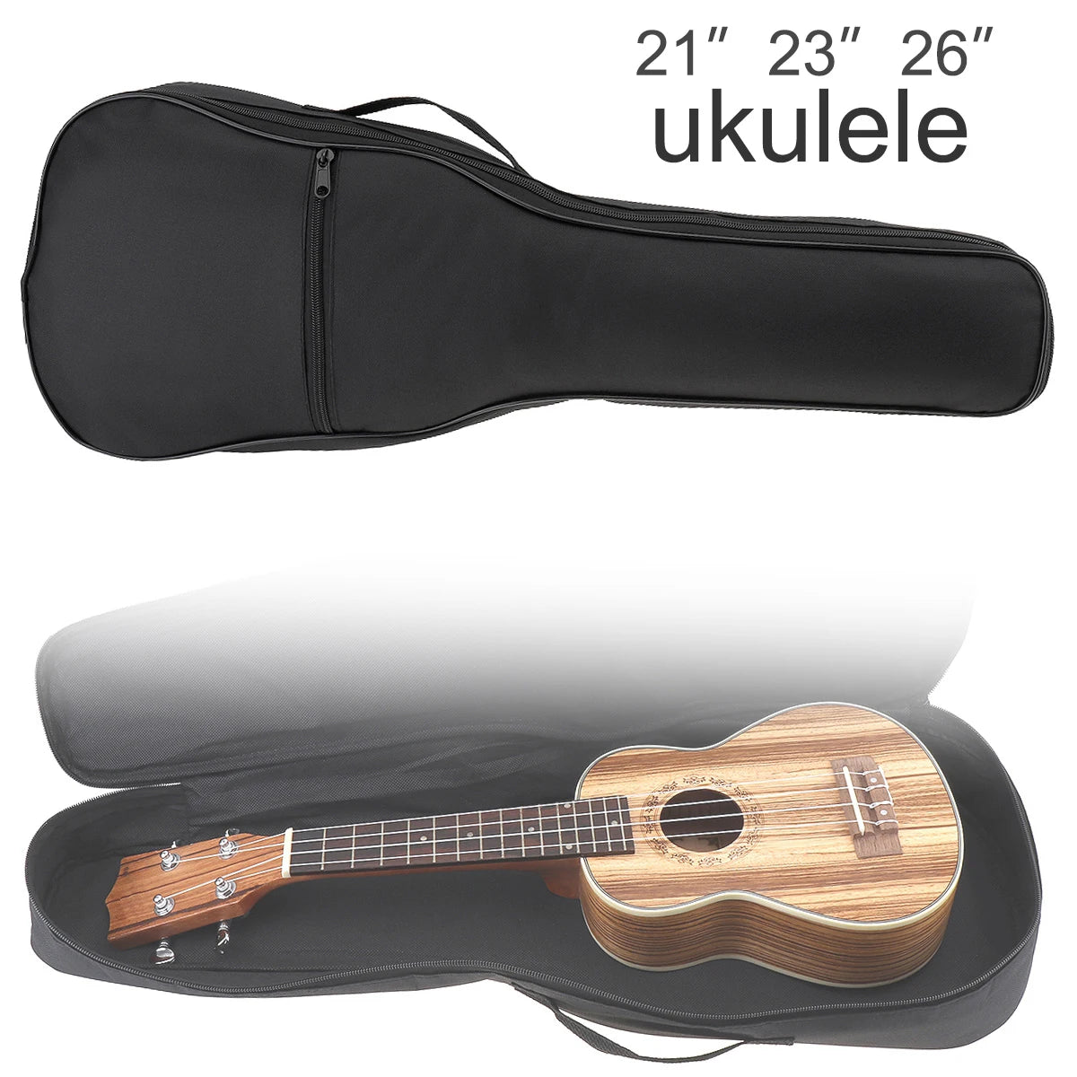 21/23/26" Black Portable Ukulele Bag Waterproof