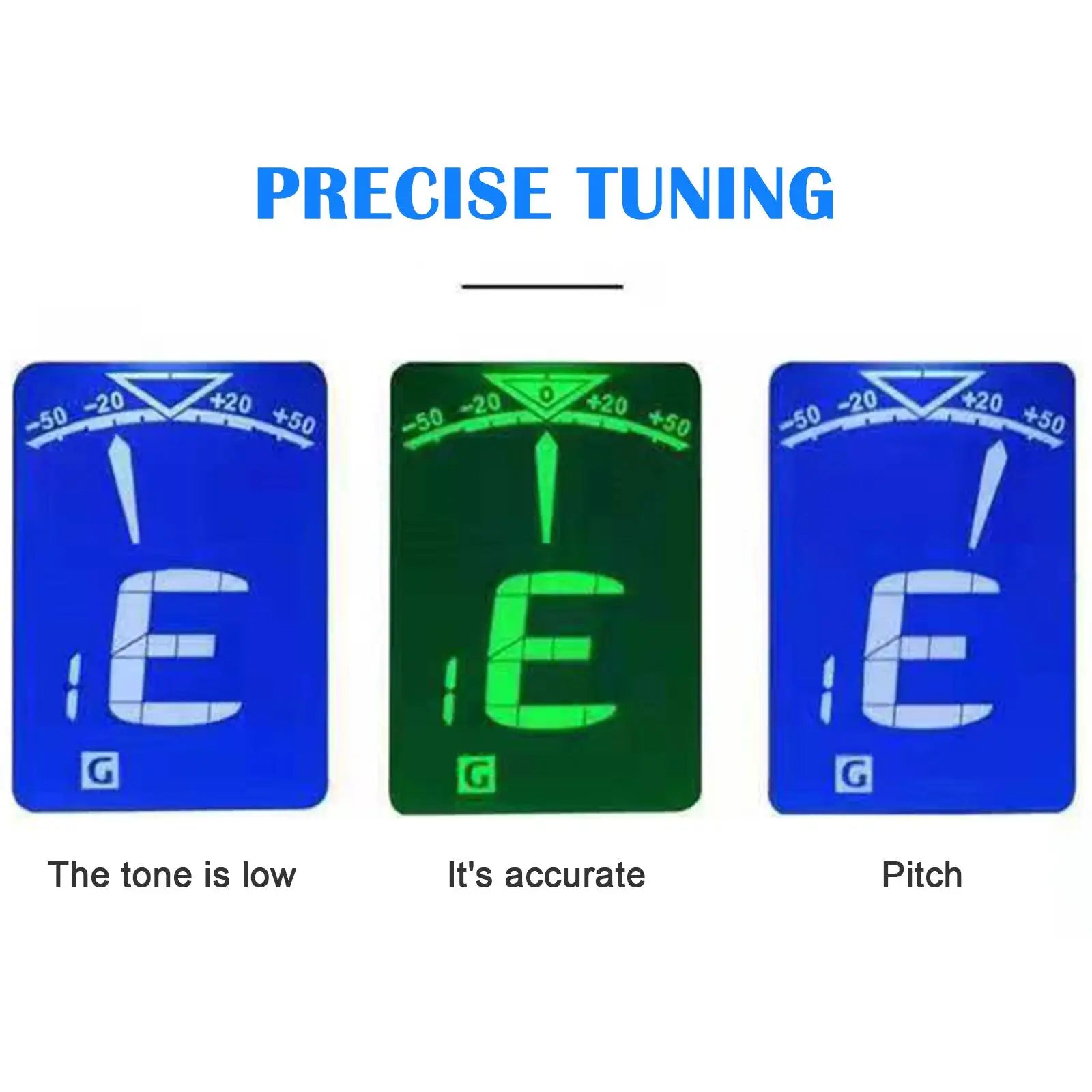 Guitar Tuner Device 12-Tone Ukulele Bass Violin Tuner Portable Automatic Vibration Transmission Instrument Tuner Accessory